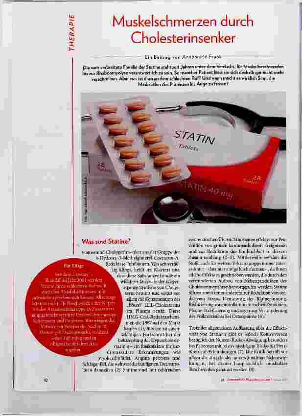 Vorschauseite 1: Muskelschmerzen durch Cholesterinsenker