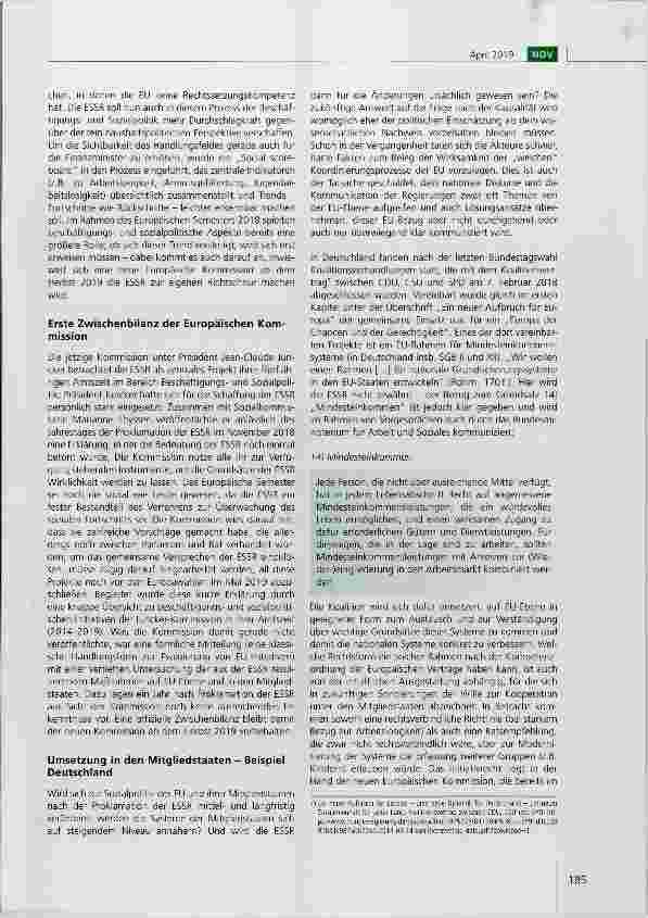 Vorschauseite 5: Die Umsetzung der Europäischen Säule sozialer Rechte