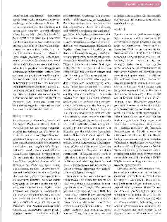 Vorschauseite 6: Psychiatriebetroffene auf der internationalen Bühne - eine aktuelle Zwischenbilanz