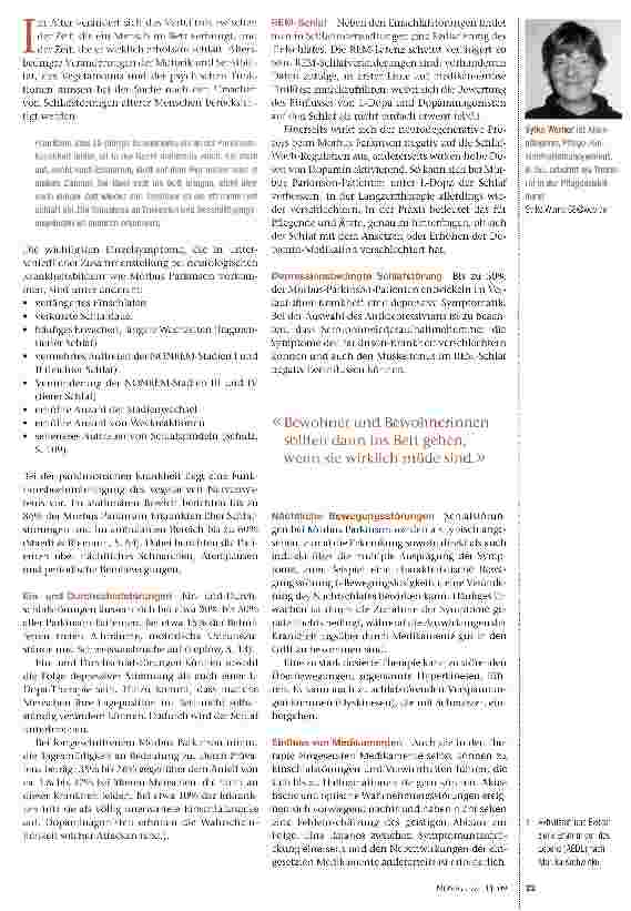 Vorschauseite 2: Parkinson!Umgang mit schwierigem Schlafverhalten