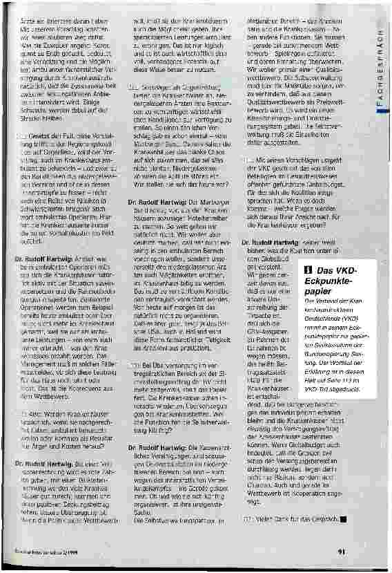 Vorschauseite 2: Zu Euren Spielregeln! Eckpunktepapier des VDK: Öffnung der Krankenhäuser zu Konditionen der Niedergelassenen