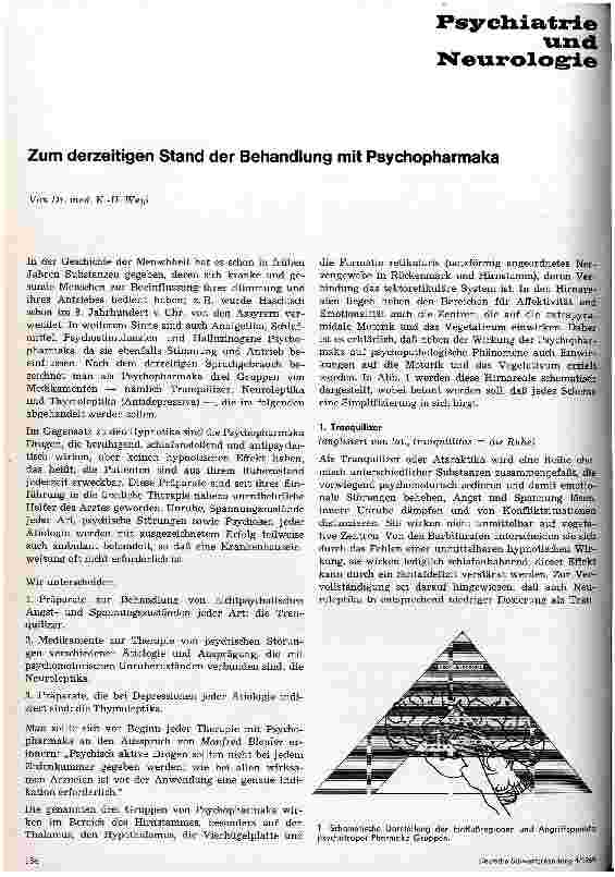 Vorschauseite 1: Zum derzeitigen Stand der Behandlung mit Psychopharmaka