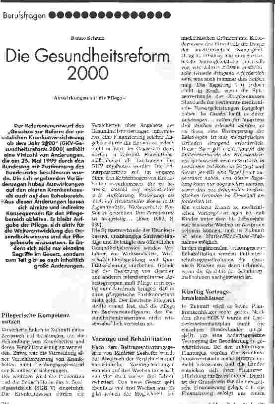 Vorschauseite 1: Die Gesundheitsreform 200