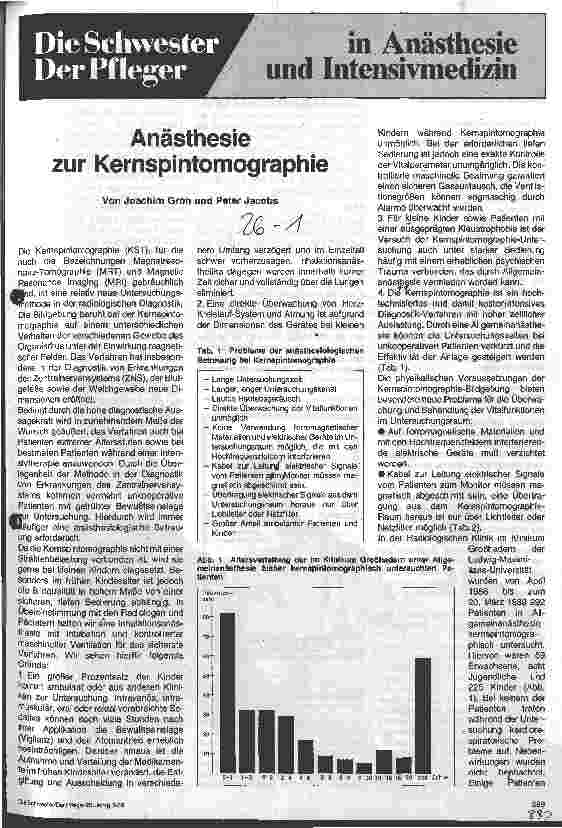 Vorschauseite 1: Anästhesie zur Kernspintomographie