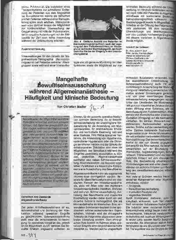 Vorschauseite 3: Anästhesie zur Kernspintomographie