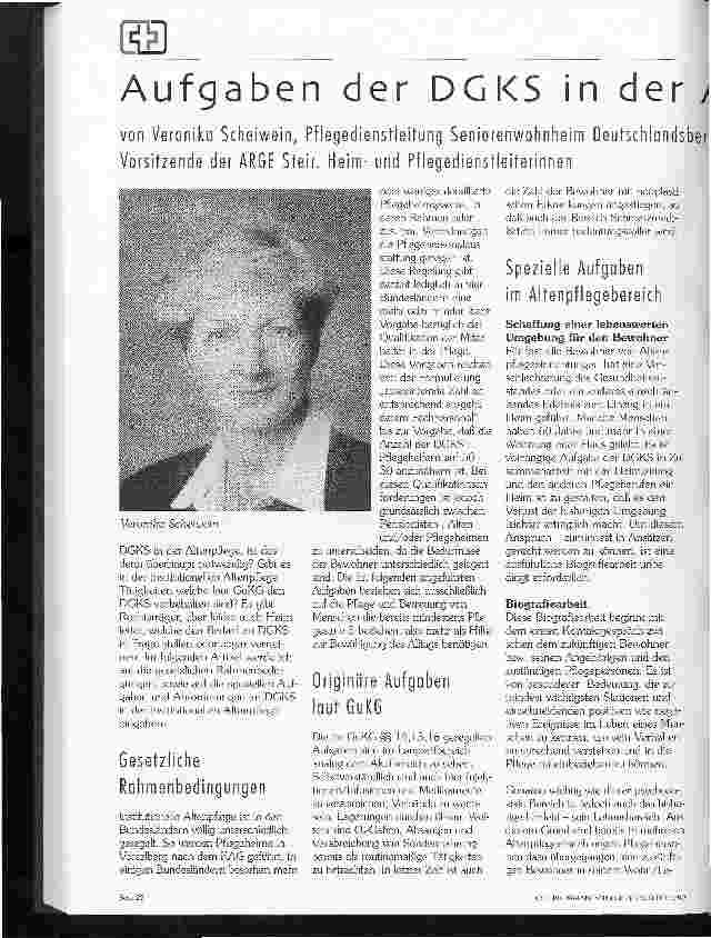Vorschauseite 1: Aufgaben der DGKS in der Altenpflege