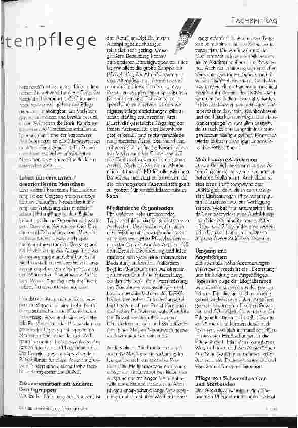Vorschauseite 2: Aufgaben der DGKS in der Altenpflege
