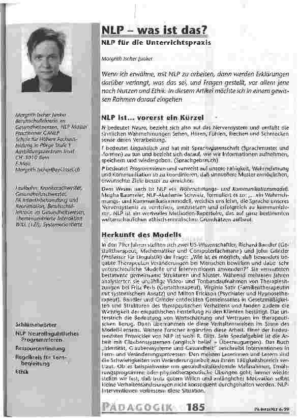 Vorschauseite 1: NLP - was ist das? NLP für die Unterrichtspraxis
