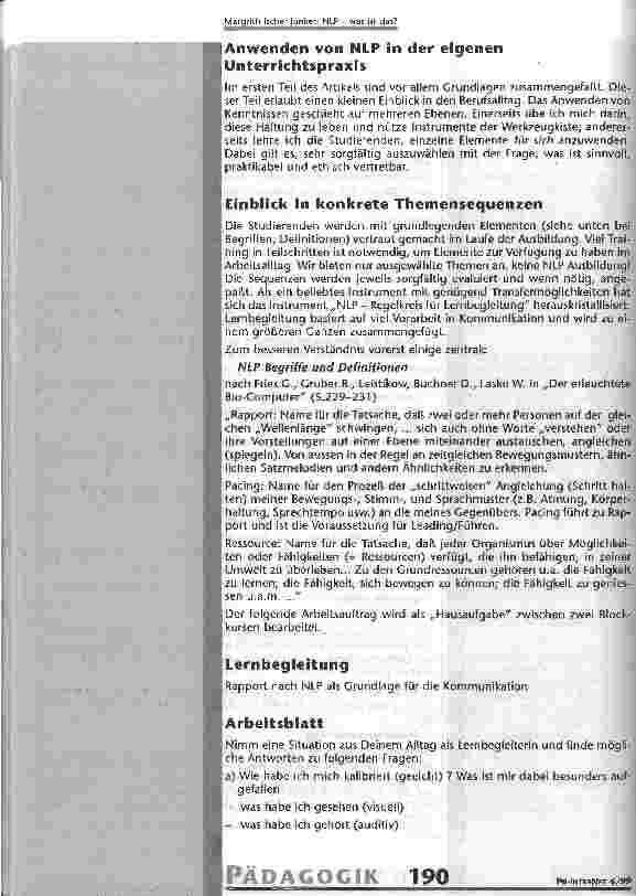 Vorschauseite 6: NLP - was ist das? NLP für die Unterrichtspraxis