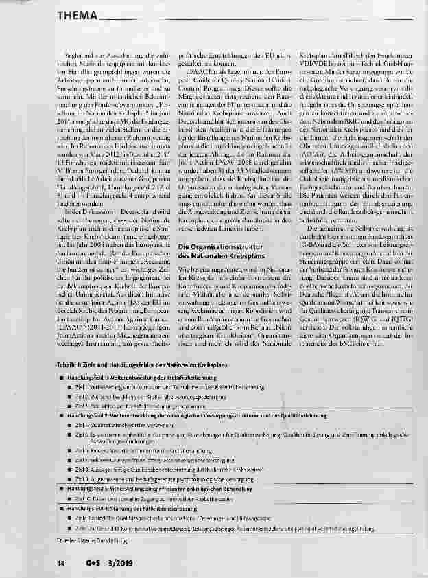 Vorschauseite 2: Der Nationale Krebsplan: Aufbau, Themen, Ziele und Ausblick