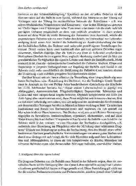 Vorschauseite 3: Dem Sterben zuvorkommen? Ethische Überlegungen zur Beihilfe zum Suizid