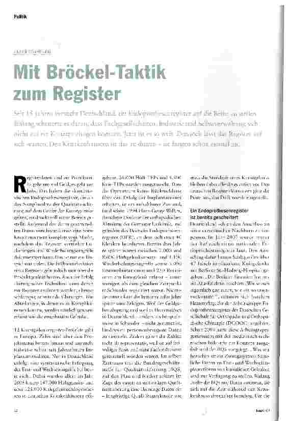 Vorschauseite 1: Mit Bröckel-Taktik zum Register