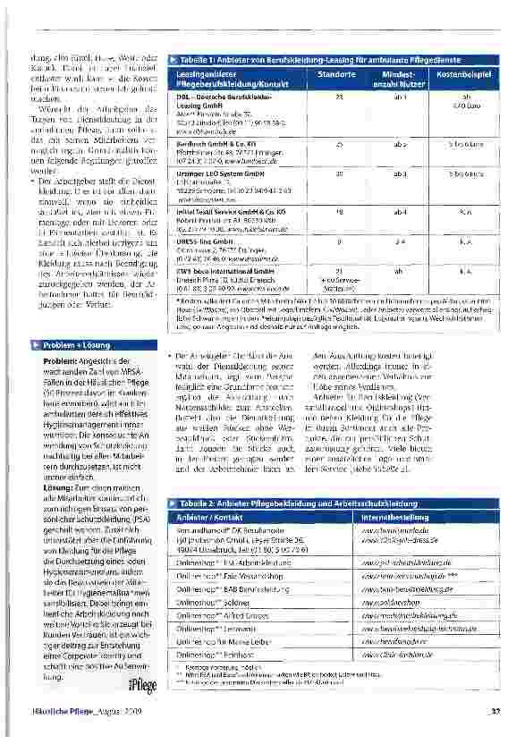 Vorschauseite 2: Pflegekleidung - sie schützt und setzt Zeichen