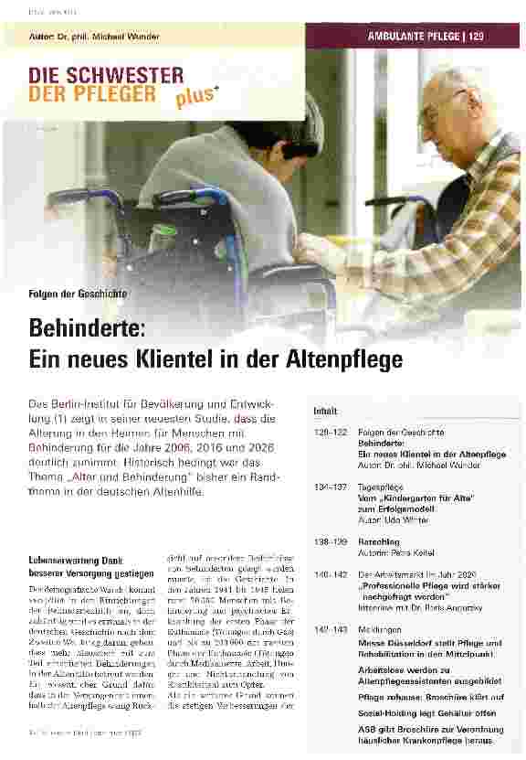 Vorschauseite 1: Ein neues Klientel in der Altenpflege