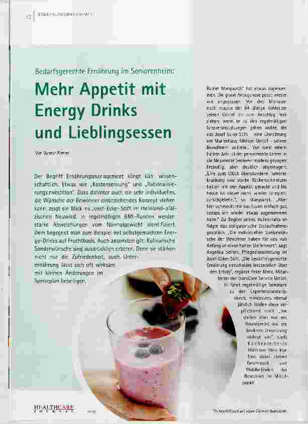 Vorschauseite 1: Mehr Appetit mit Energy Drinks und Lieblingsessen