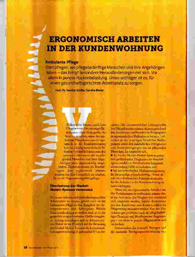 Vorschauseite 1: ERGONOMISCH ARBEITEN IN DER KUNDENWOHNUNG