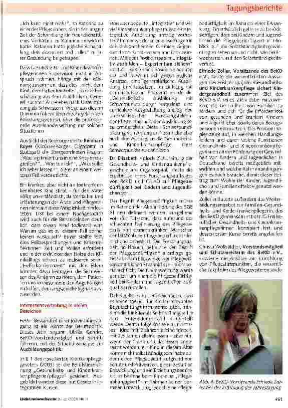 Vorschauseite 4: 31. Jahrestagung der Gesundheitsund Kinderkrankenpflegerinnen Mannheim, 4. und 5. September 2009