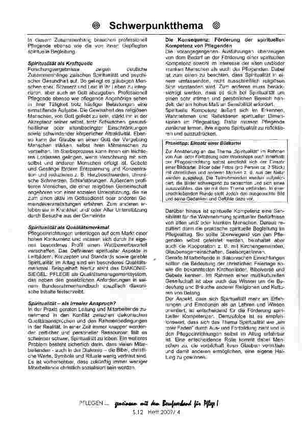 Vorschauseite 2: Spiritualität in der Pflege: Impulse und Inspirationen zur Förderung und Umsetzung einer spirituellen Kompetenz