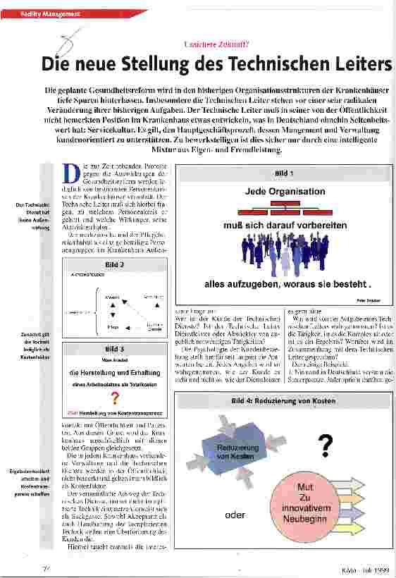 Vorschauseite 1: Die neue Stellung des Technischen Leiters Unsichere Zukunft?