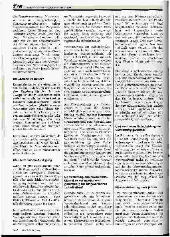 Vorschauseite 3: Vorbehaltsklauseln in Pflegesatzvereinbarungen
