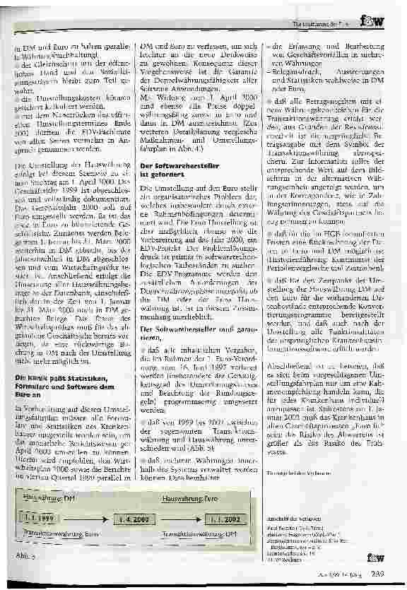 Vorschauseite 5: Die Einführung des Euro Ein Umstellungskonzept für Krankenhäuser