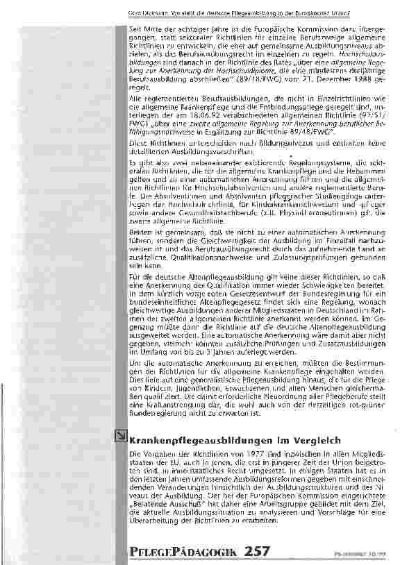 Vorschauseite 5: Wo steht die deutsche Pflegeausbildung in der Europäischen Union?