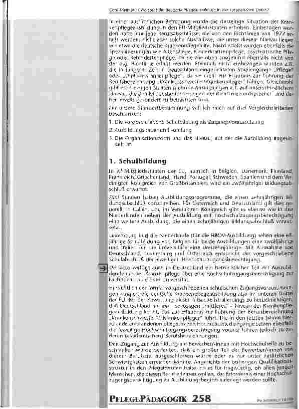 Vorschauseite 6: Wo steht die deutsche Pflegeausbildung in der Europäischen Union?