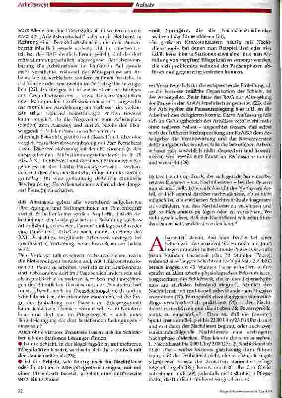Vorschauseite 3: Ruhepausen im Krankenhaus und in Pflegeeinrichtungen