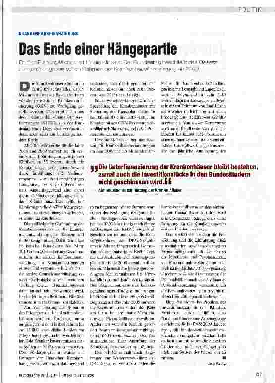 Vorschauseite 1: Das Ende einer Hängepartie