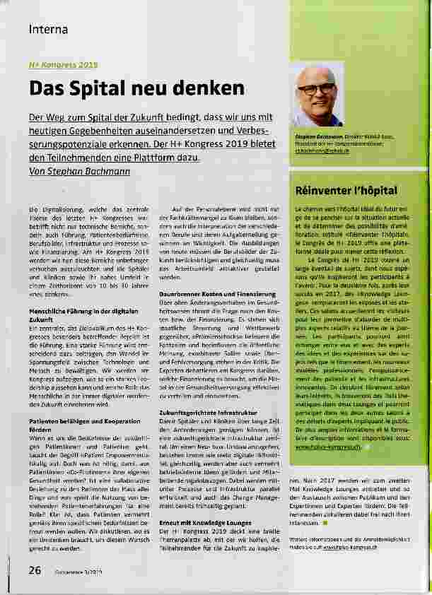 Vorschauseite 1: Das Spital neu denken