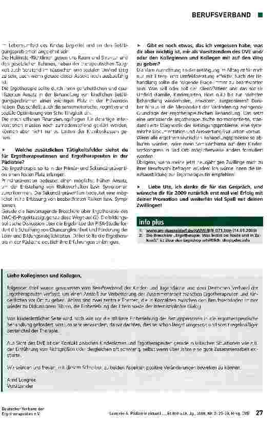 Vorschauseite 3: „Pädiatrie aktuell oder: Zusammenarbeit von Ergotherapeuten und Kinderärzten