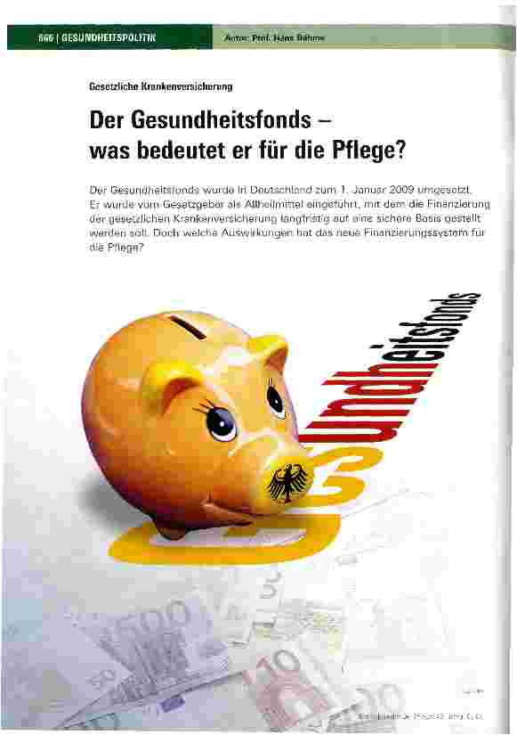 Vorschauseite 1: Der Gesundheitsfonds -was bedeutet er für die Pflege?