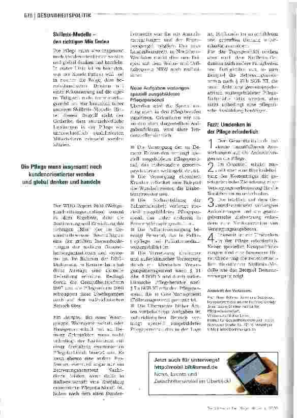Vorschauseite 5: Der Gesundheitsfonds -was bedeutet er für die Pflege?