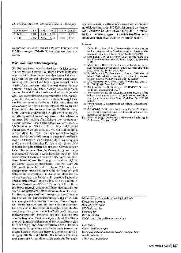 Vorschauseite 4: Oberflächendosisbestimmung in klinischen 6 MeV-X-Photonenfeldern