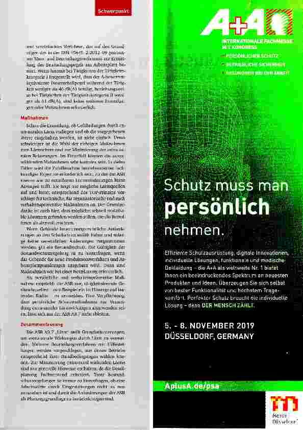 Vorschauseite 4: Die Reqel für Arbeitsstätten „Lärm in der Praxis