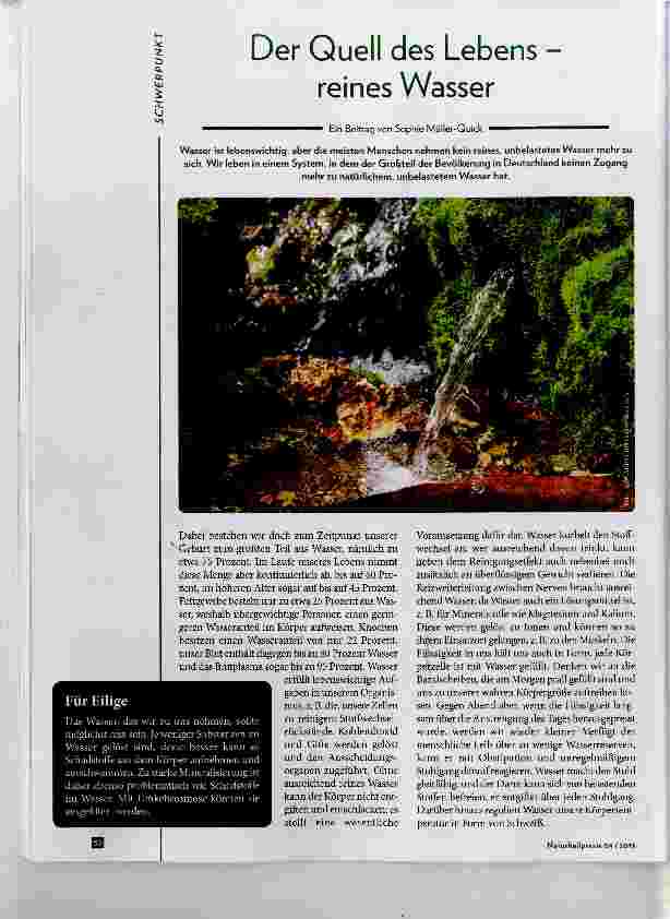 Vorschauseite 1: Der Quell des Lebens reines Wasser