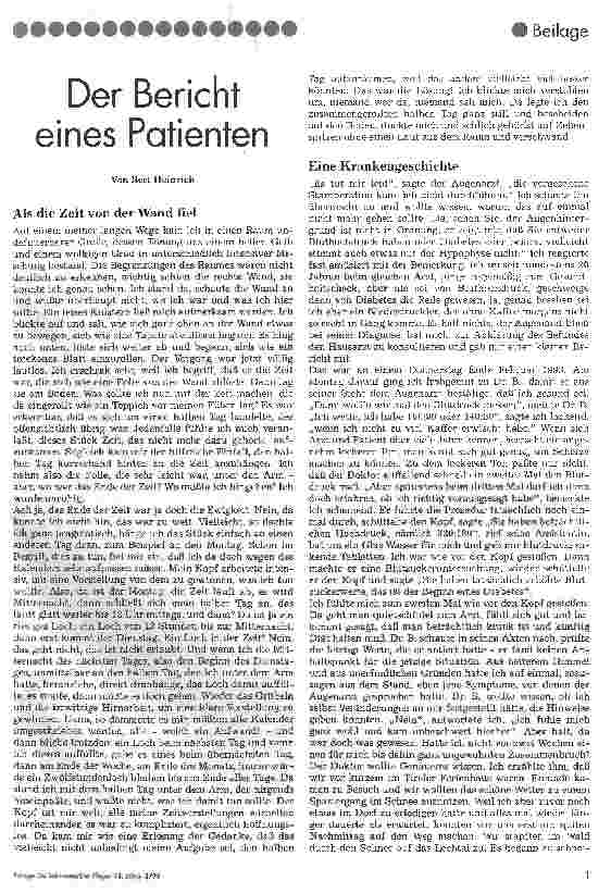 Vorschauseite 1: Der Bericht eines Patienten