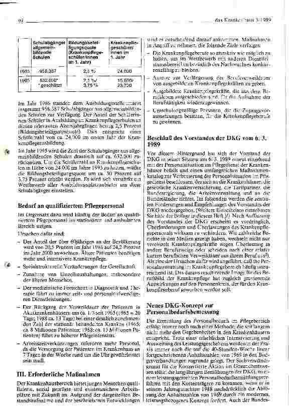 Vorschauseite 2: Maßnahmen zur Verbesserung der Personalsituation im Pflegedienst der Krankenhäuser