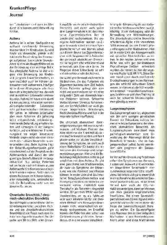 Vorschauseite 3: Besonderheiten der Diagnostik und Therapie pulmonaler Erkrankungen im Alter