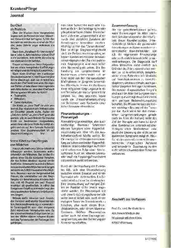 Vorschauseite 5: Besonderheiten der Diagnostik und Therapie pulmonaler Erkrankungen im Alter