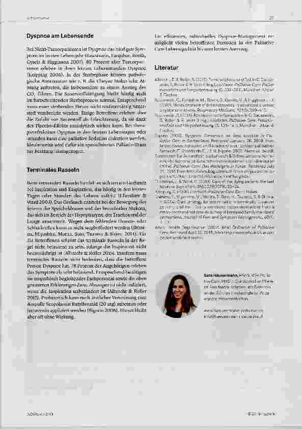 Vorschauseite 3: Pflegeinterventionen bei Dyspnoe in palliativen Situationen