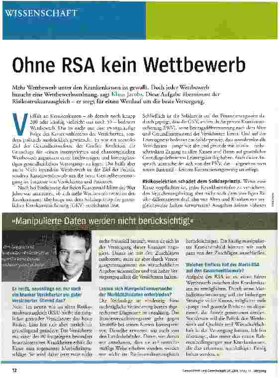 Vorschauseite 1: Ohne RSA kein Wettbewerb