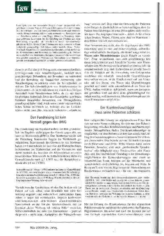 Vorschauseite 2: Kein Fundraising am Krankenhausbett