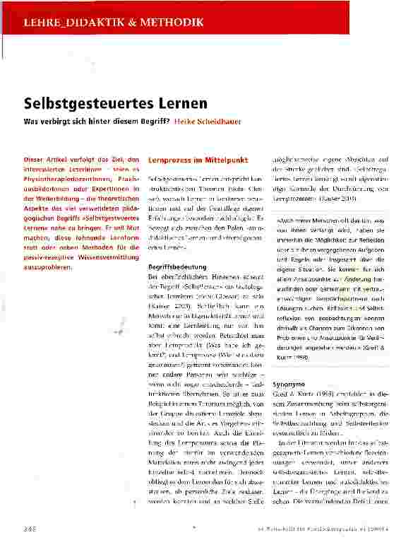 Vorschauseite 1: Selbstgesteuertes Lernen