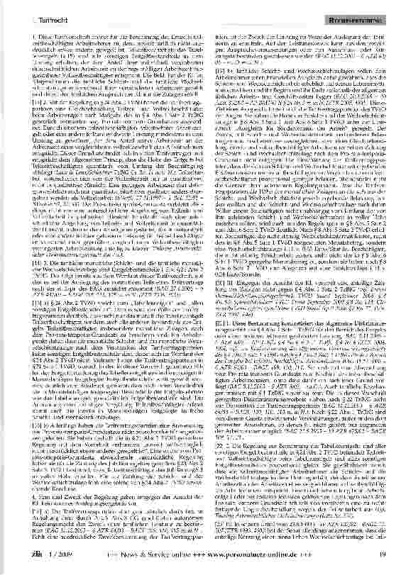 Vorschauseite 2: Höhe von Schichtzulagen bei Teilzeitarbeit
