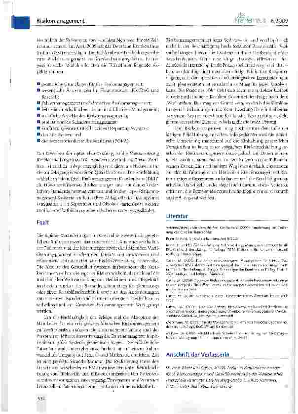 Vorschauseite 6: Klinisches Risikomanagement warum und wie?