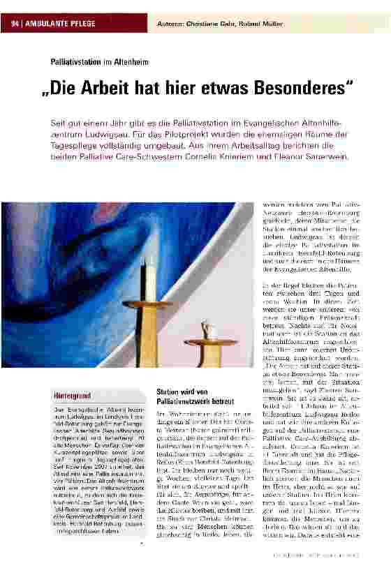 Vorschauseite 1: Die Arbeit hat hier etwas Besonderes