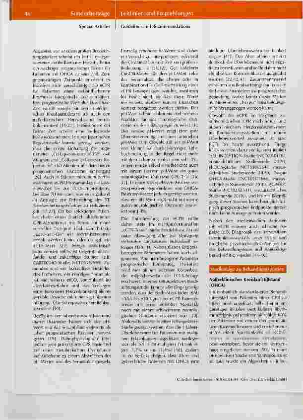 Vorschauseite 3: Empfehlungen zur extrakorporalen kardiopulmonalen Reanimation (eCPR): Konsensuspapier der DGIIN, DGK, DGTHG, DGfK, DGNI, DGAI, DIVI und GRC