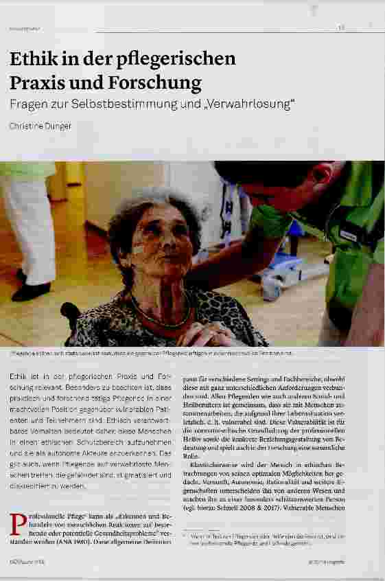 Vorschauseite 1: Ethik in der pflegerischen Praxis und Forschung