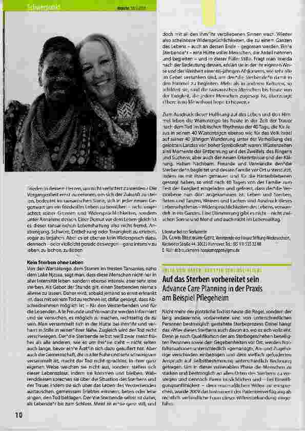 Vorschauseite 1: Auf das Sterben vorbereitet sein Advance Care Planning in der Praxis am Beispiel Pflegeheim